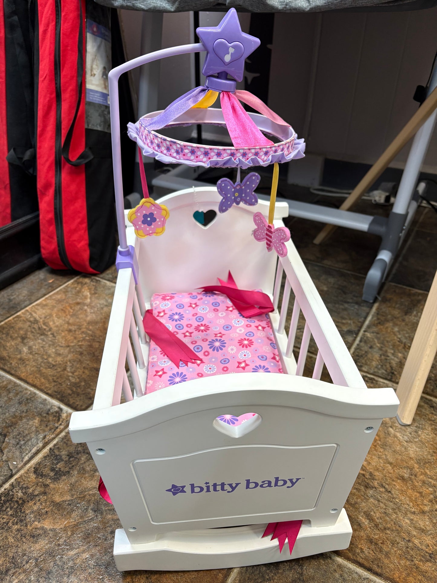Bitty Baby Cradel w/Mobile